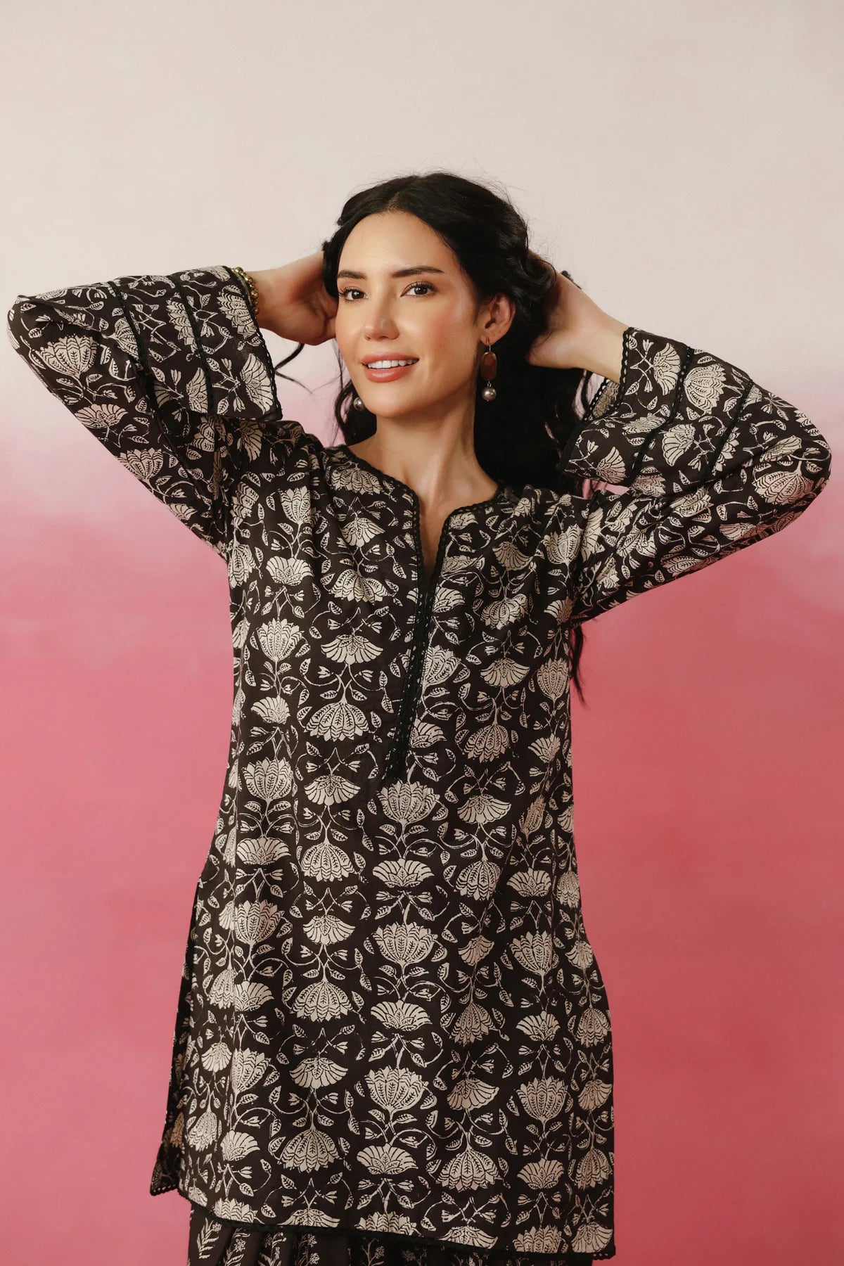Pure Cotton Hand Block Printed Farshi Kurta Set
