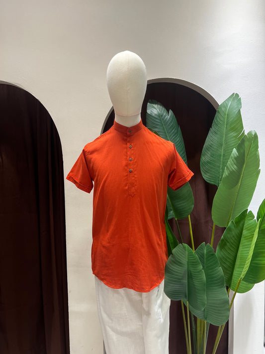 Dark Orange Kurta without pocket