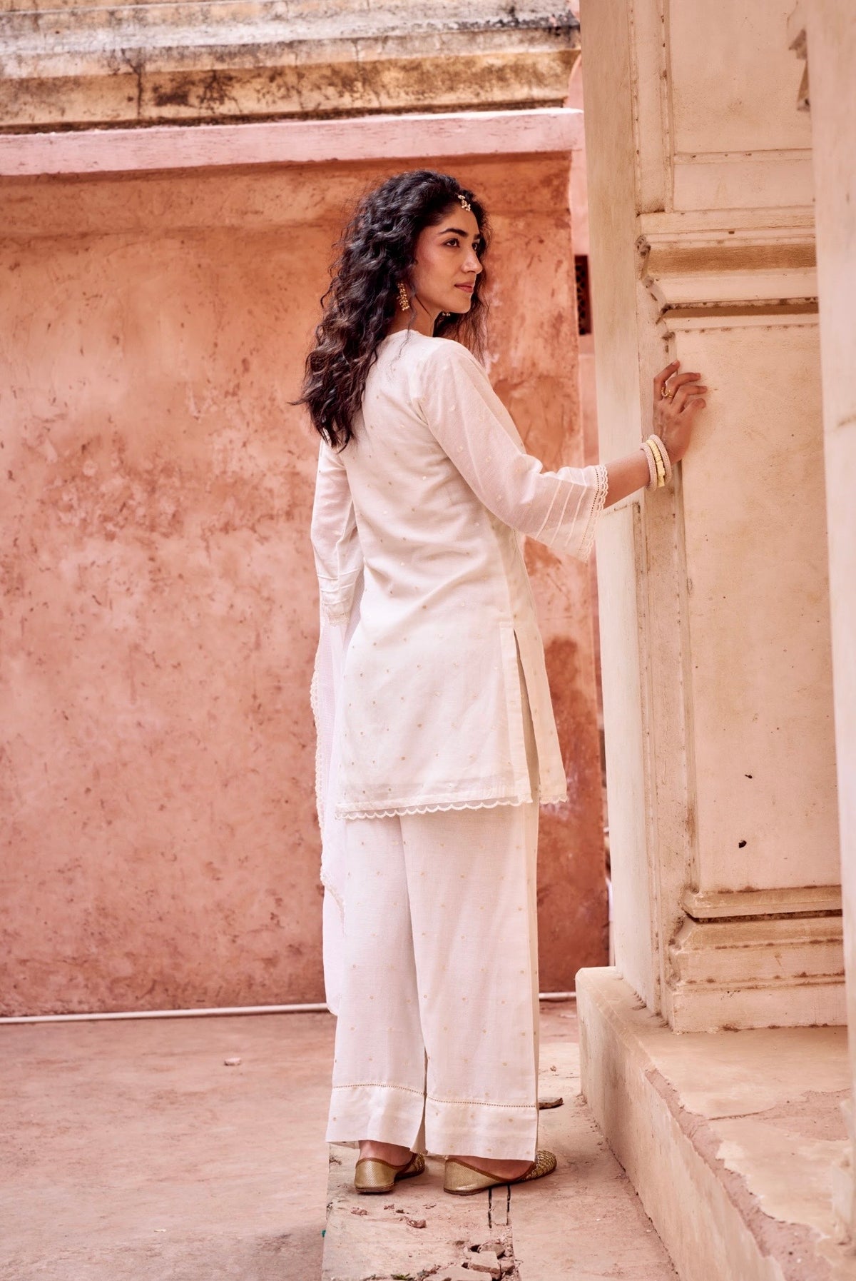 OFF WHITE MUL COTTON SUIT SET