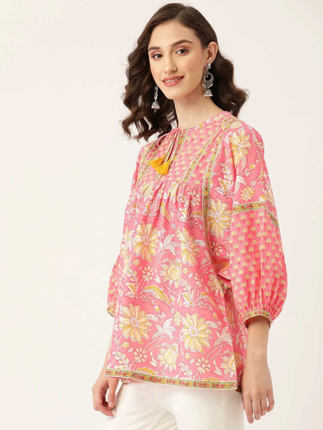 Pink Floral Printed Top