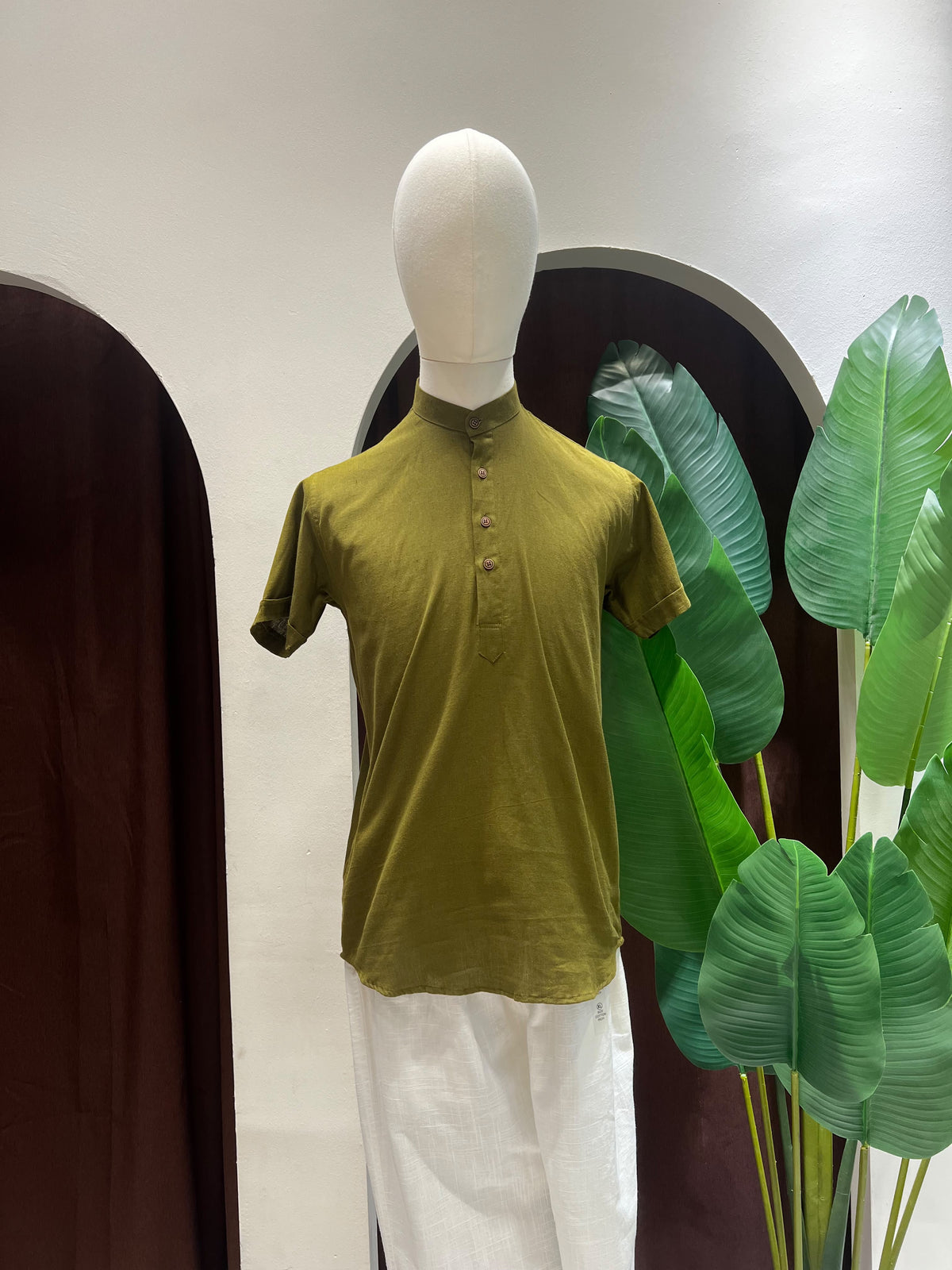 Olive Kurta without pocket