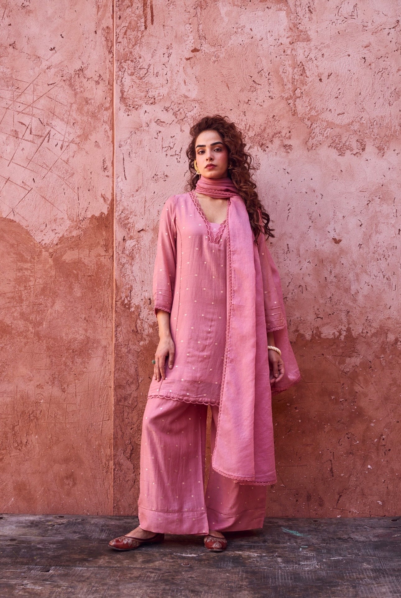 ROSE PINK MUL COTTON SUIT SET