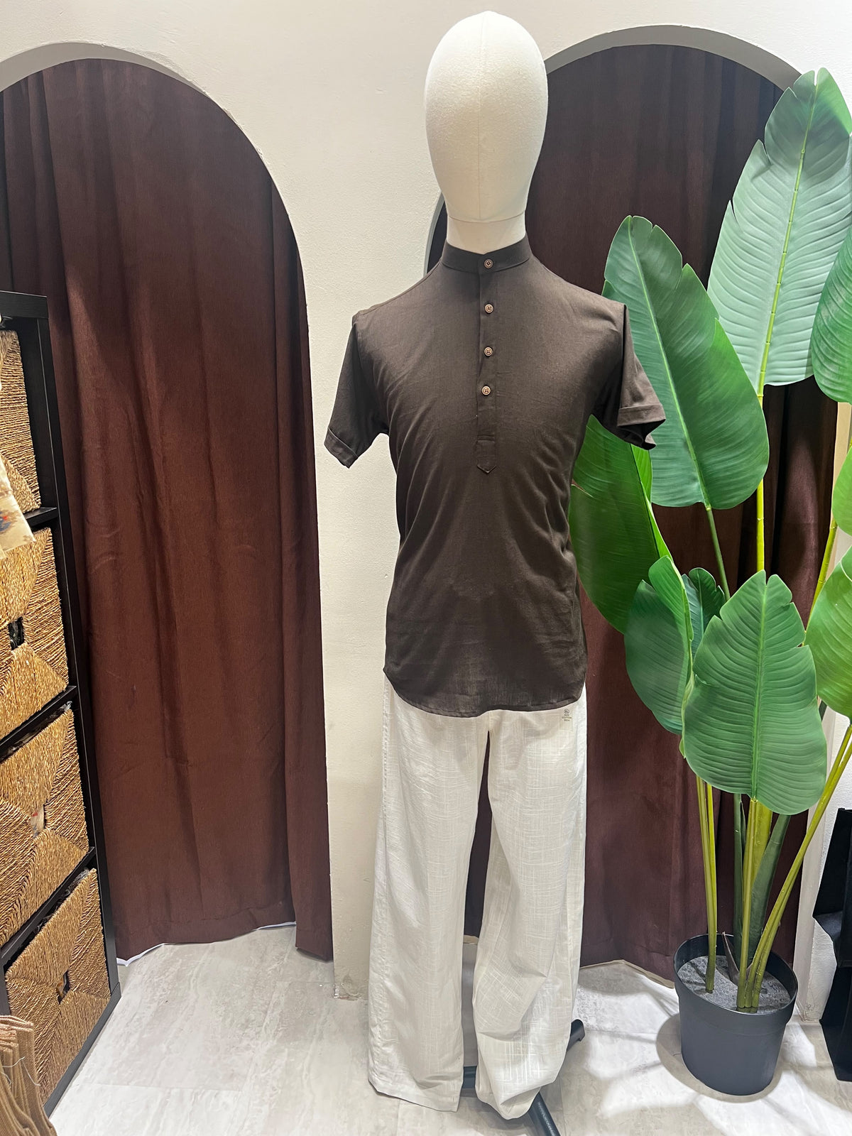 Coffee Brown Kurta without pocket