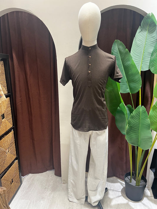 Coffee Brown Kurta without pocket