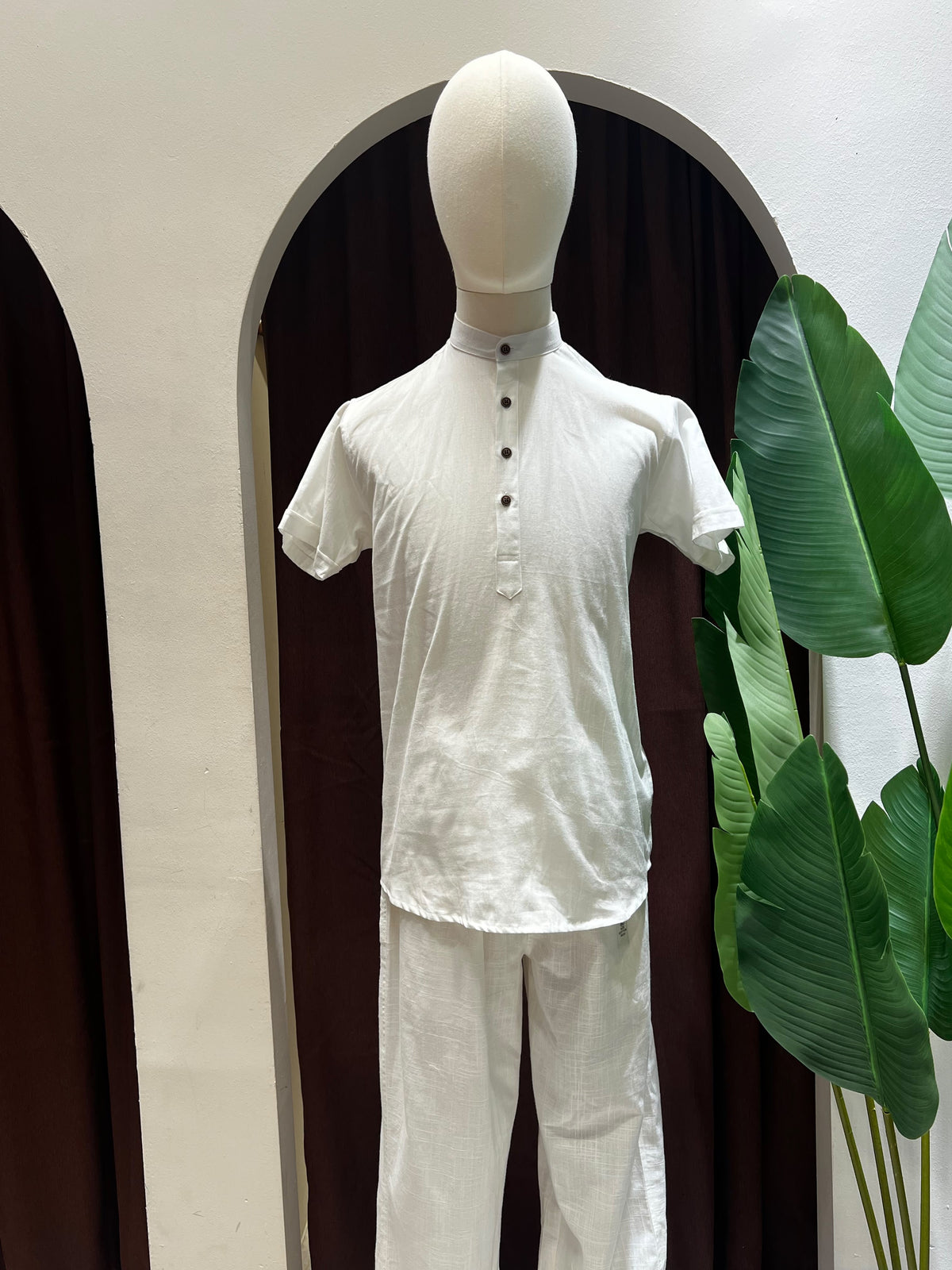 White  Kurta without pocket