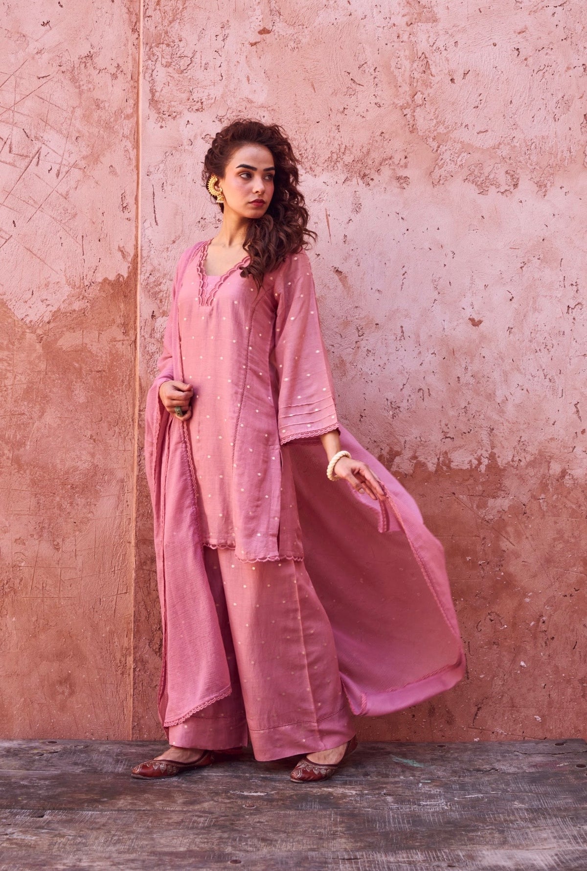 ROSE PINK MUL COTTON SUIT SET