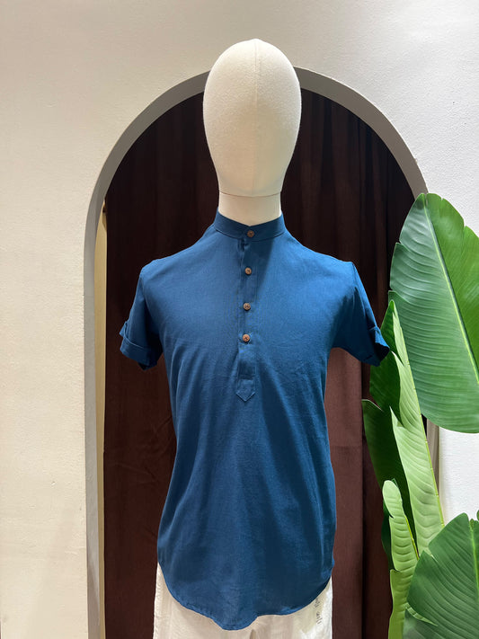 Blue  Kurta without pocket