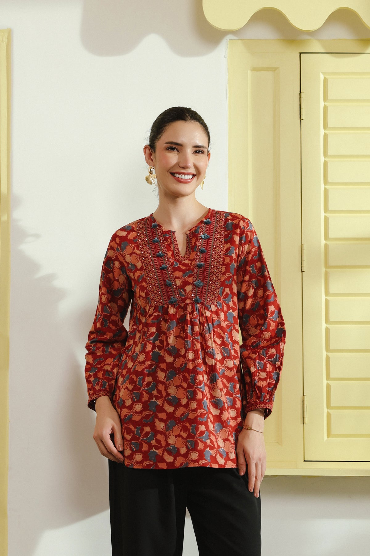 Red and Blue Cotton Top