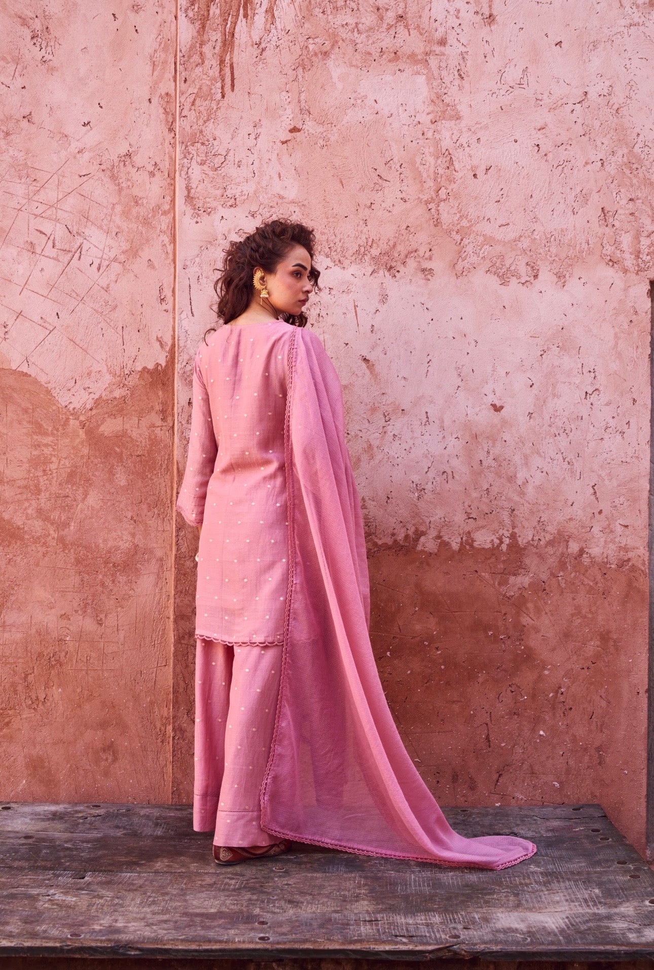 ROSE PINK MUL COTTON SUIT SET