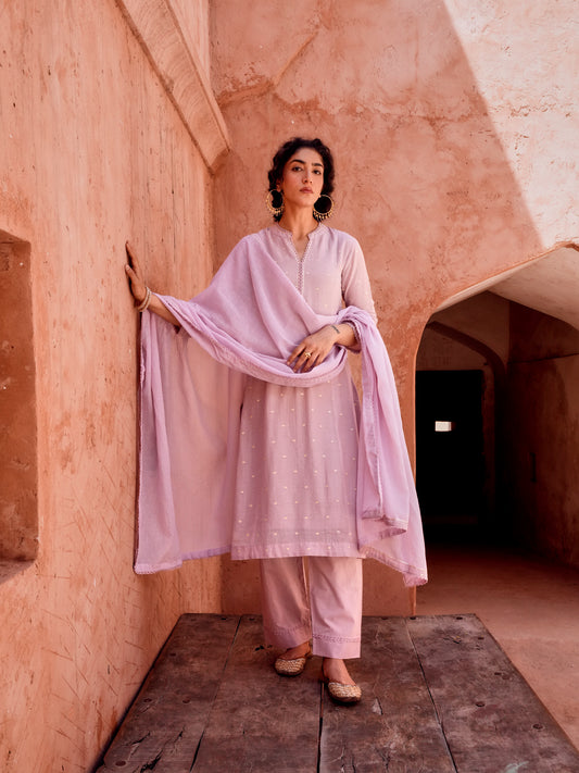 LILAC MUL COTTON SUIT SET