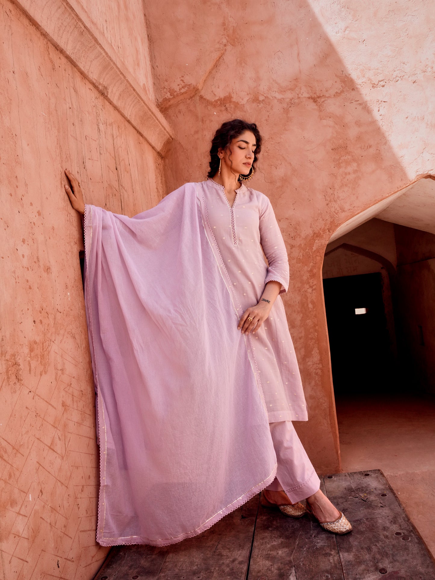 LILAC MUL COTTON SUIT SET