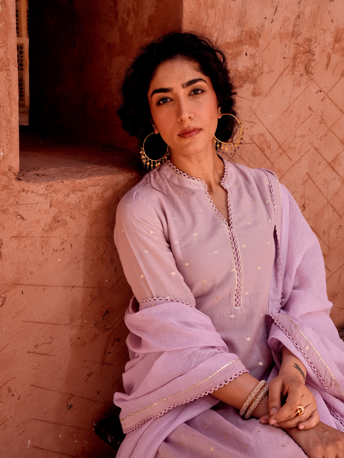 LILAC MUL COTTON SUIT SET
