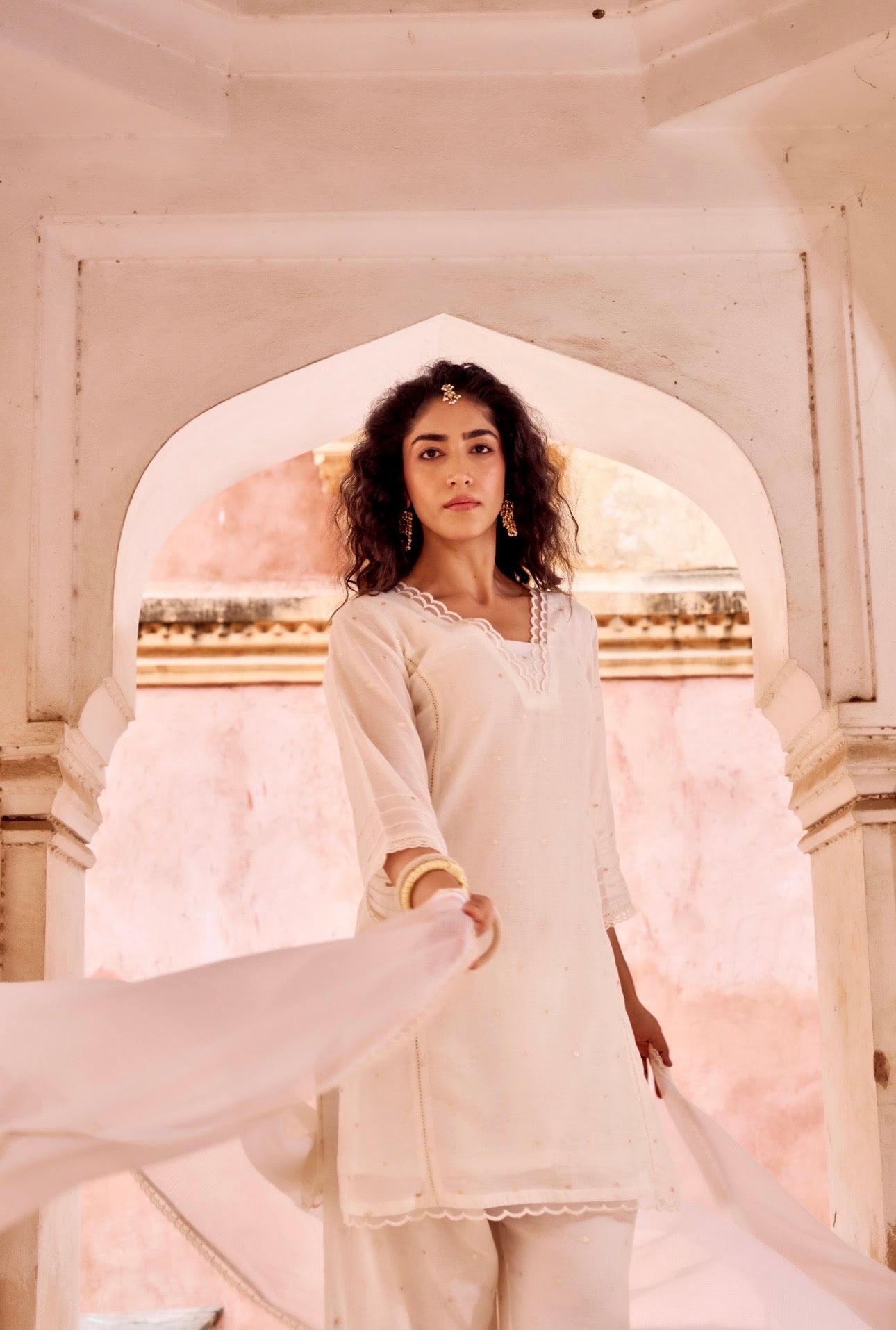 OFF WHITE MUL COTTON SUIT SET