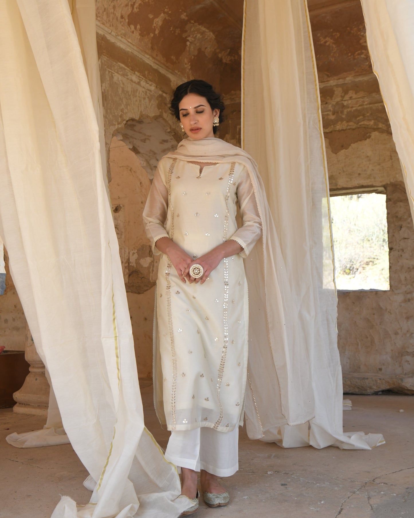 OFF-WHITE MEHER KURTA SET