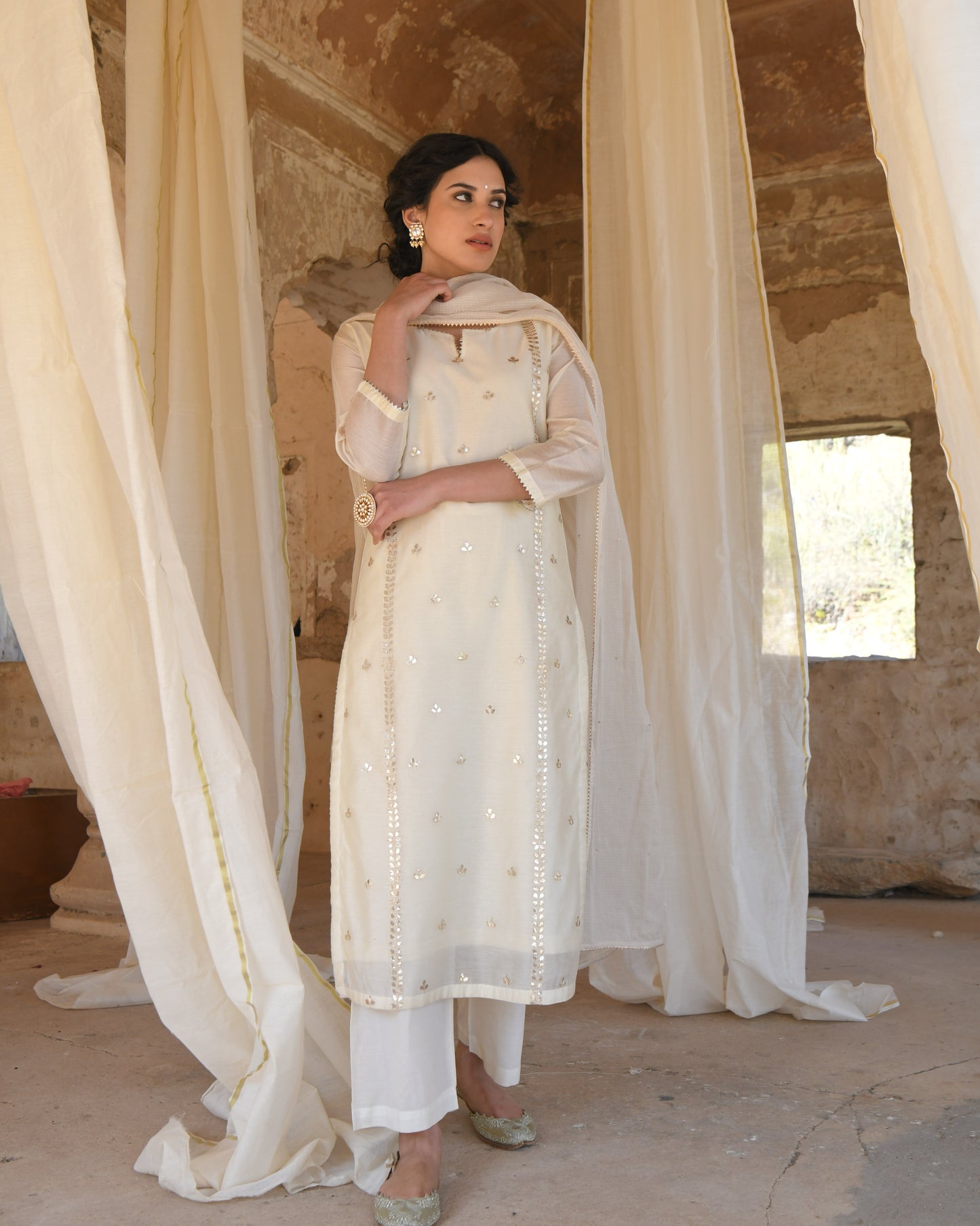 OFF-WHITE MEHER KURTA SET