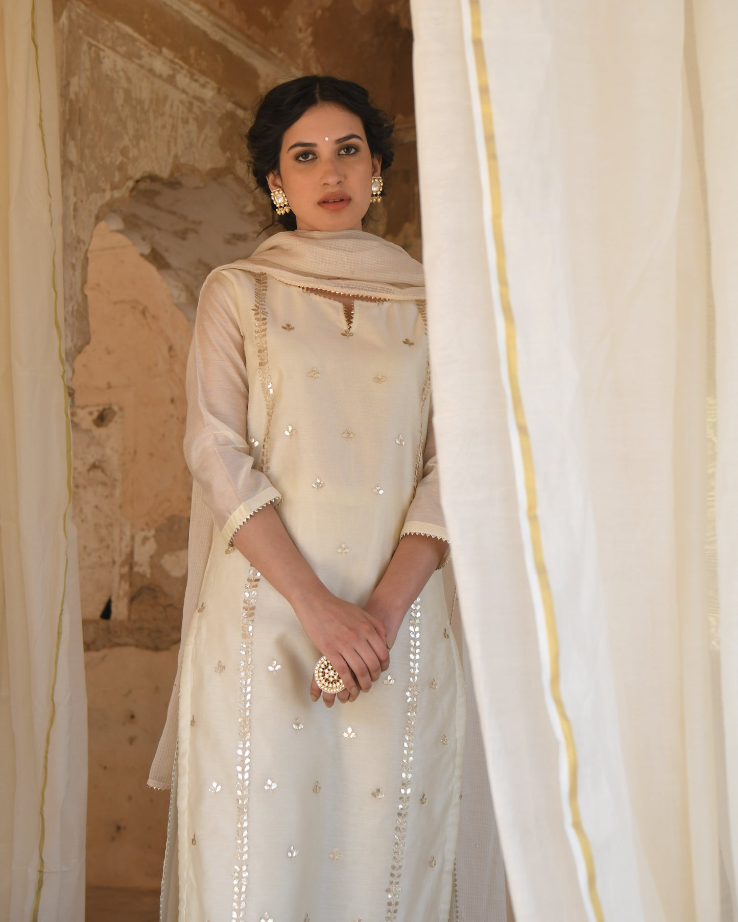 OFF-WHITE MEHER KURTA SET