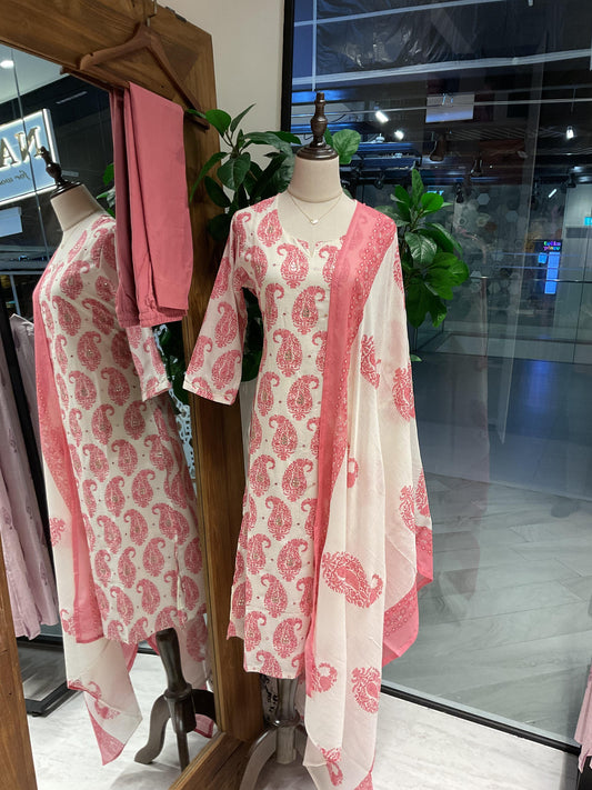 Pink Paisley Suit Set