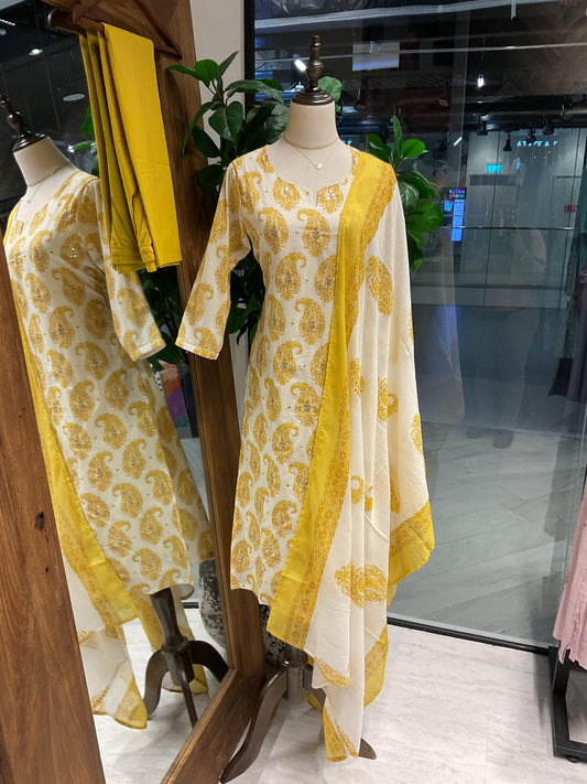 Yellow Paisley Suit Set