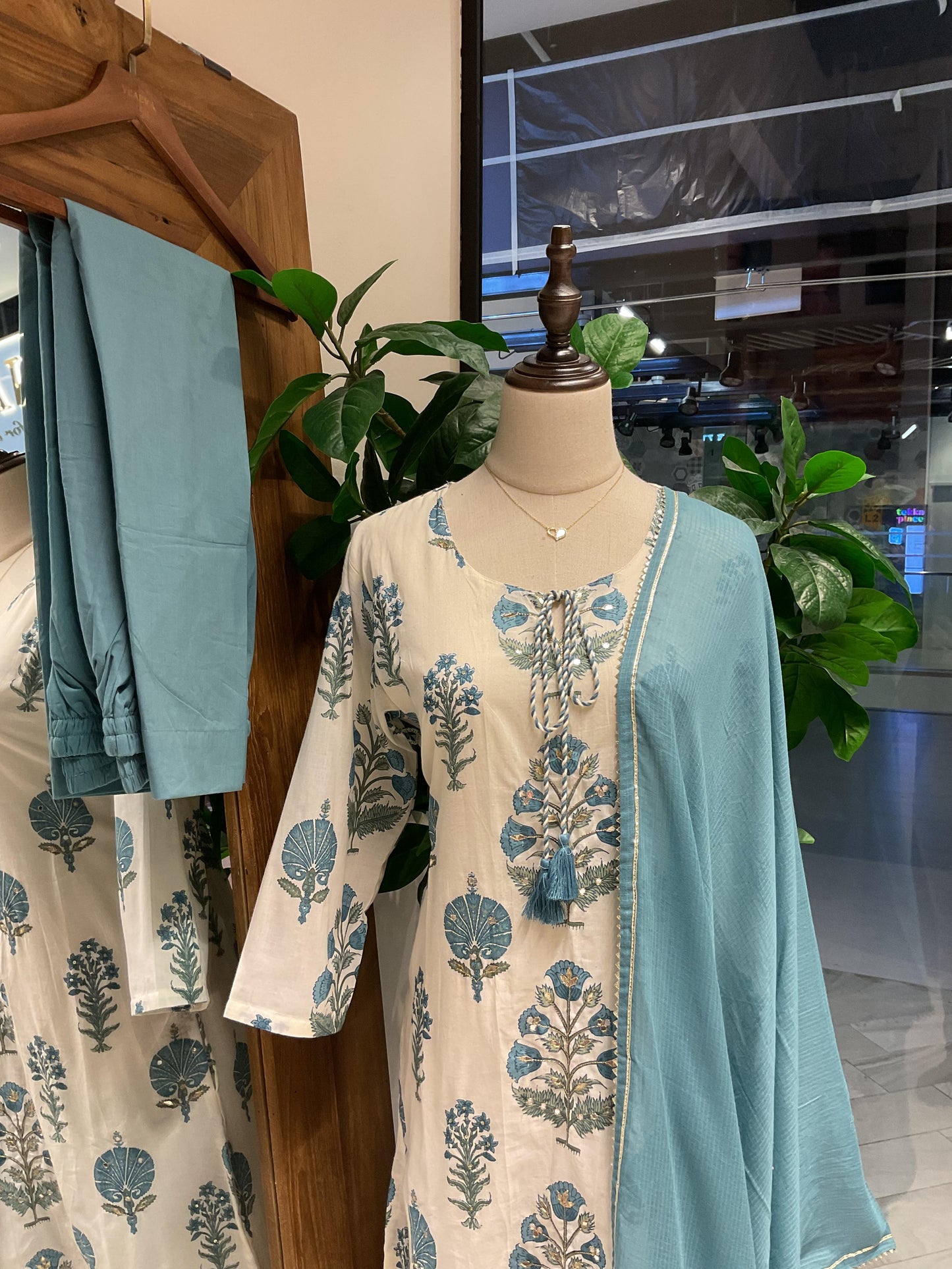 Pastel Teal Blue Suit Set