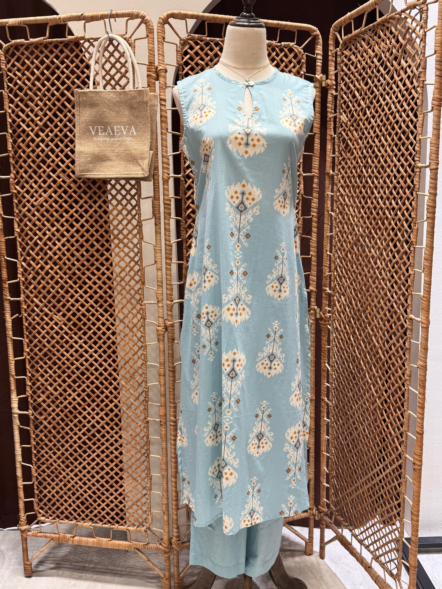 Blue Sleeveless Co-Ord Set
