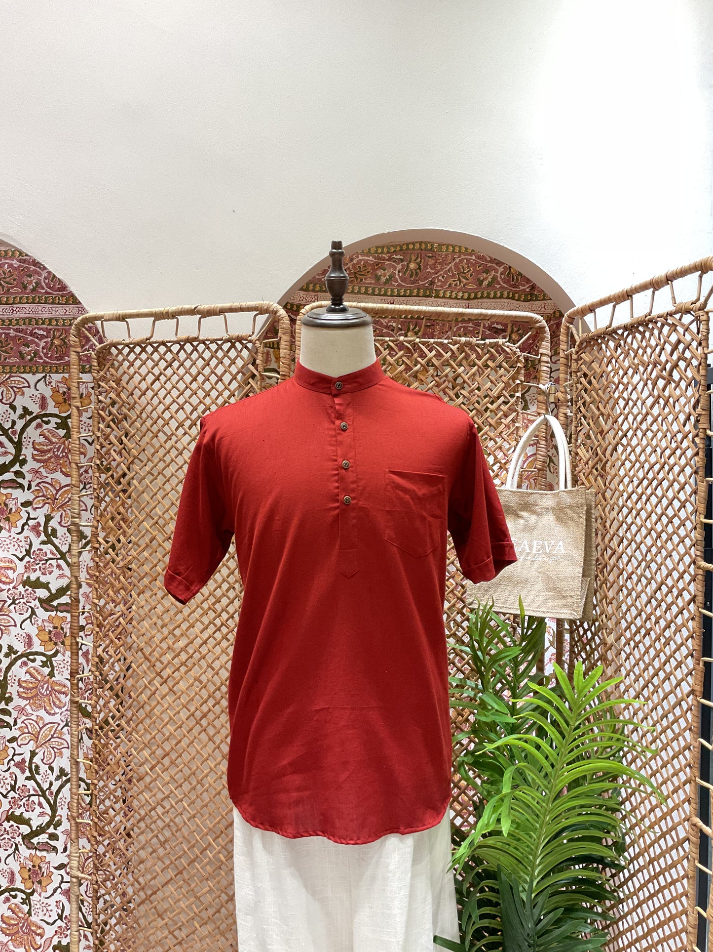 Cherry Red Kurta