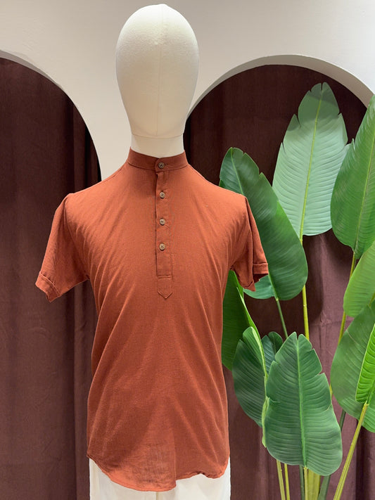 Brown Kurta without pocket
