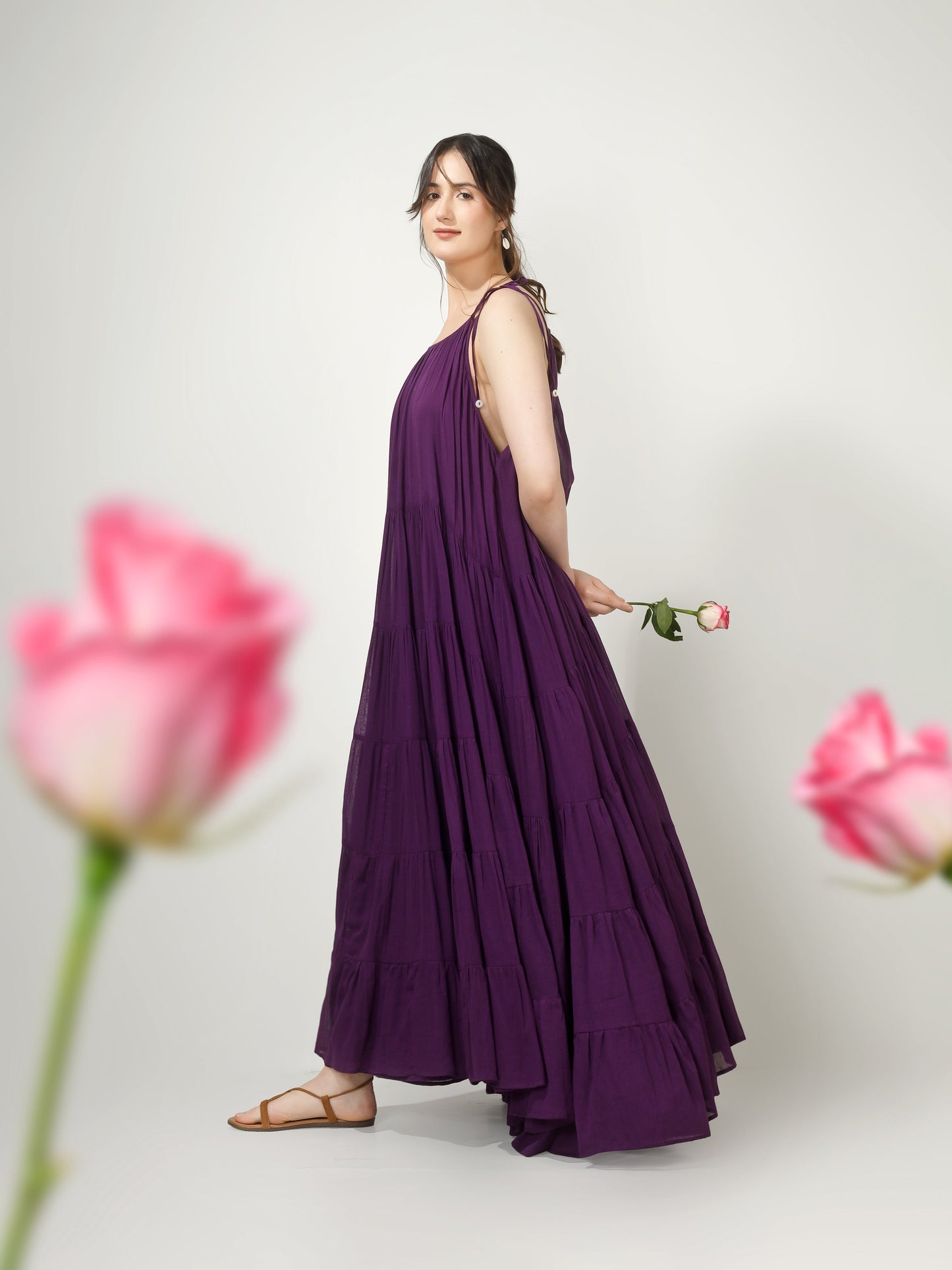 Purple Multi Tier Maxi Dress