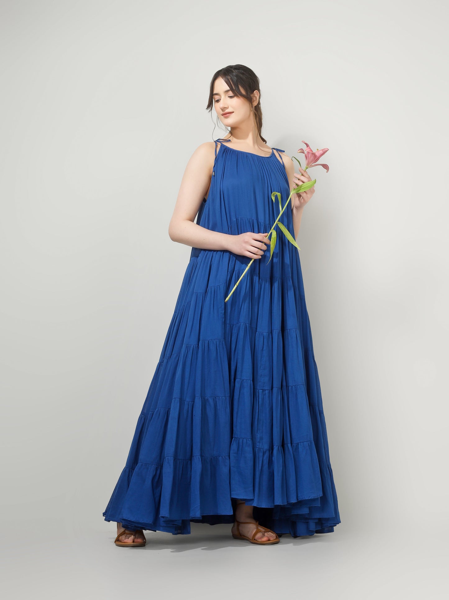 Royal Blue Multi Tier Maxi Dress