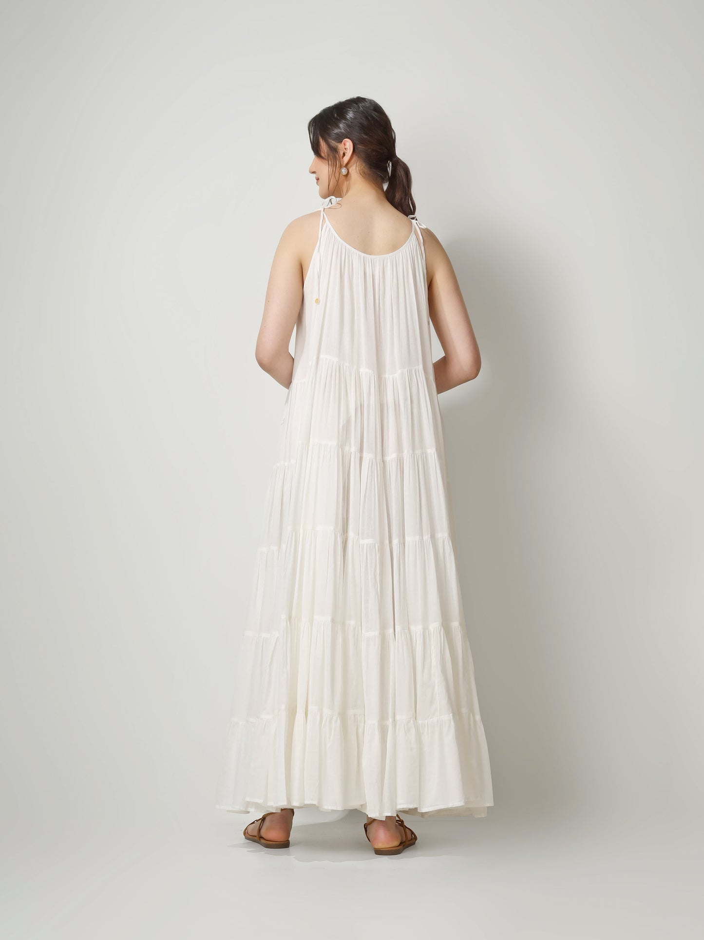 White Multi Tier Maxi Dress