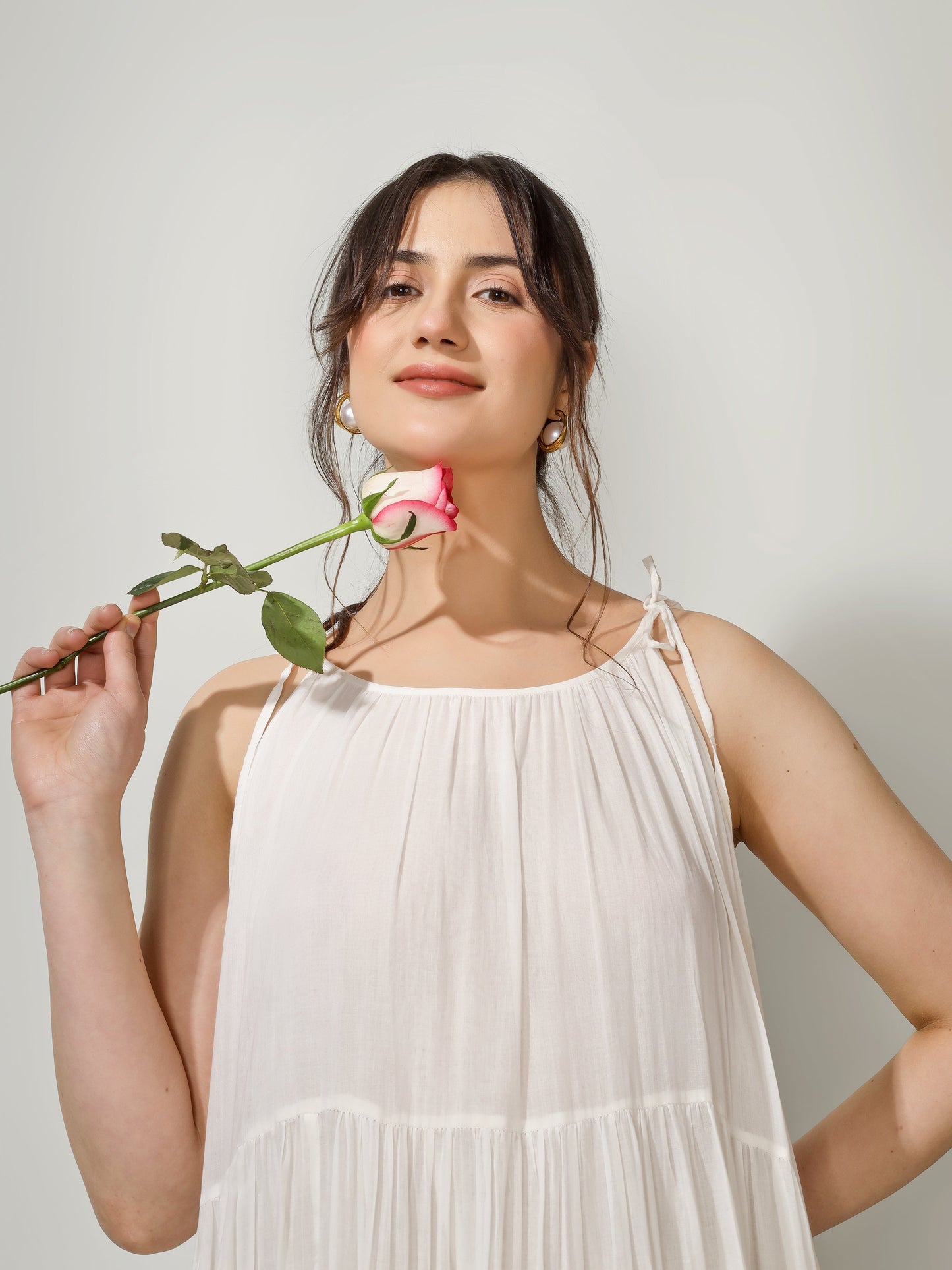 White Multi Tier Maxi Dress