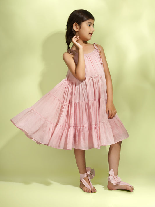 Jiyara Rose Pink Halter Dress