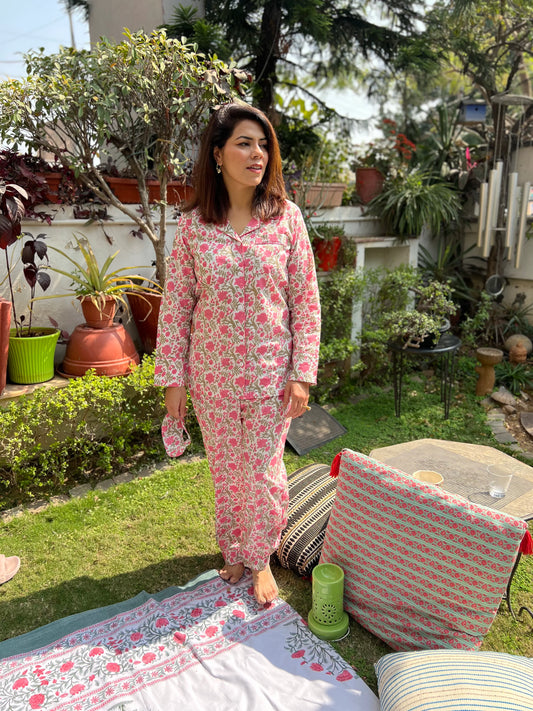 Pink Printed PJ Pants Set