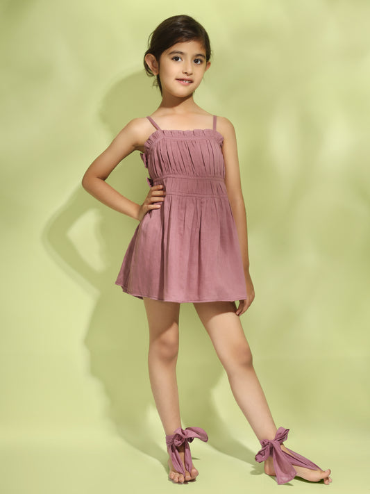 Jiyara - Grape Wine Side Bow Dress
