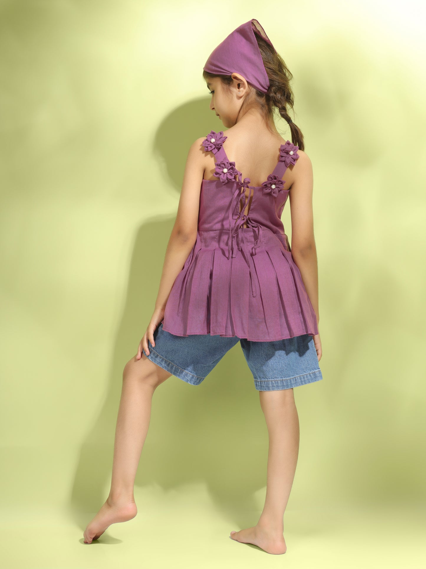 Jiyara - Grape wine Back Strap Flower Top