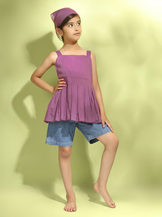 Jiyara - Grape wine Back Strap Flower Top