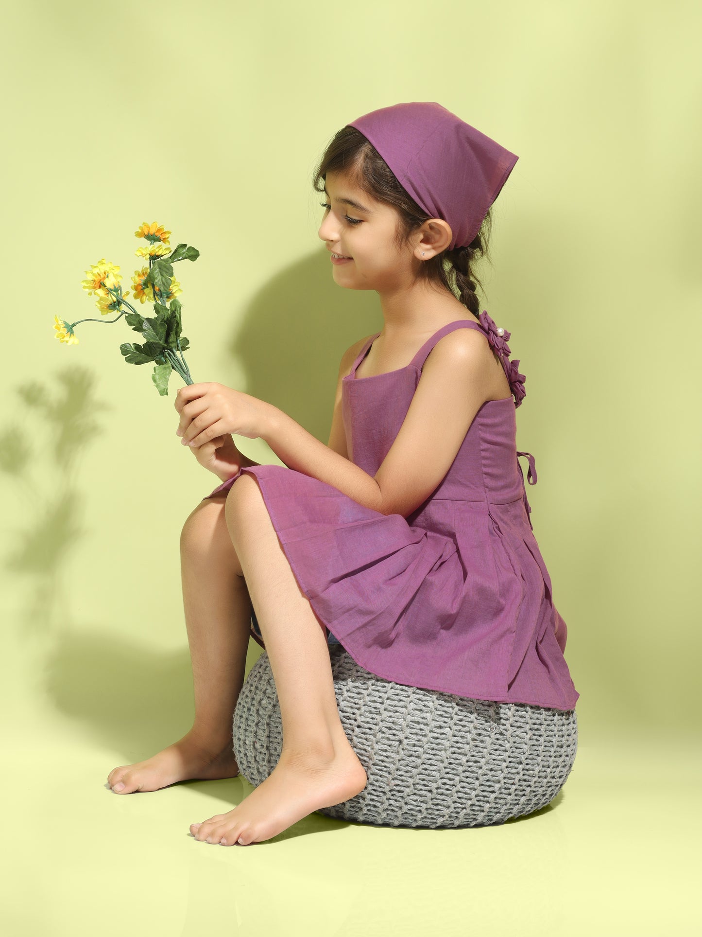 Jiyara - Grape wine Back Strap Flower Top