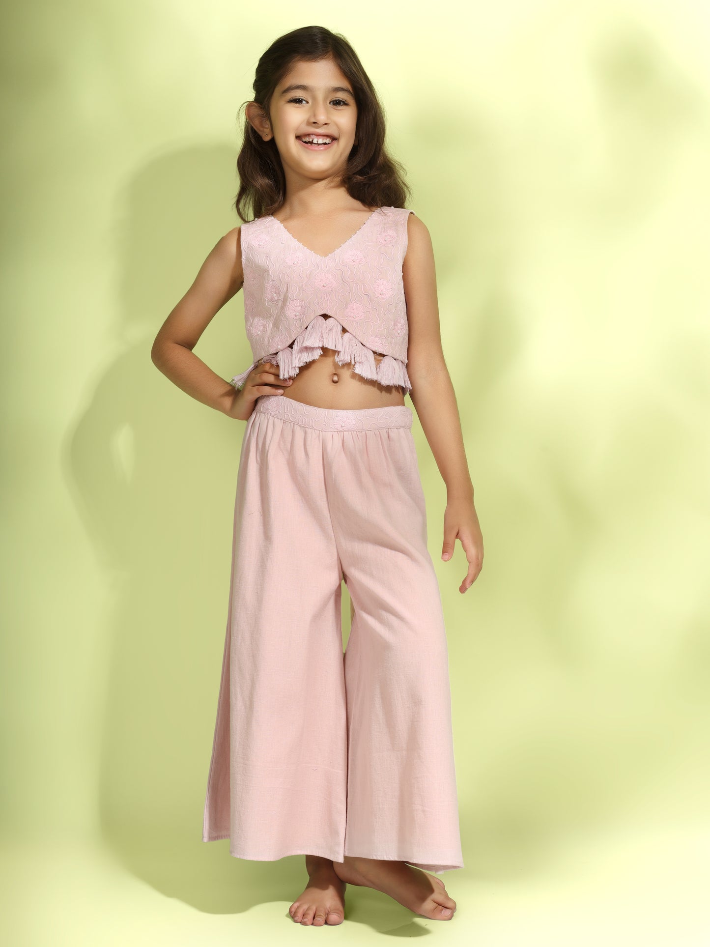 Jiyara Pink Embroidered Co-ord Set