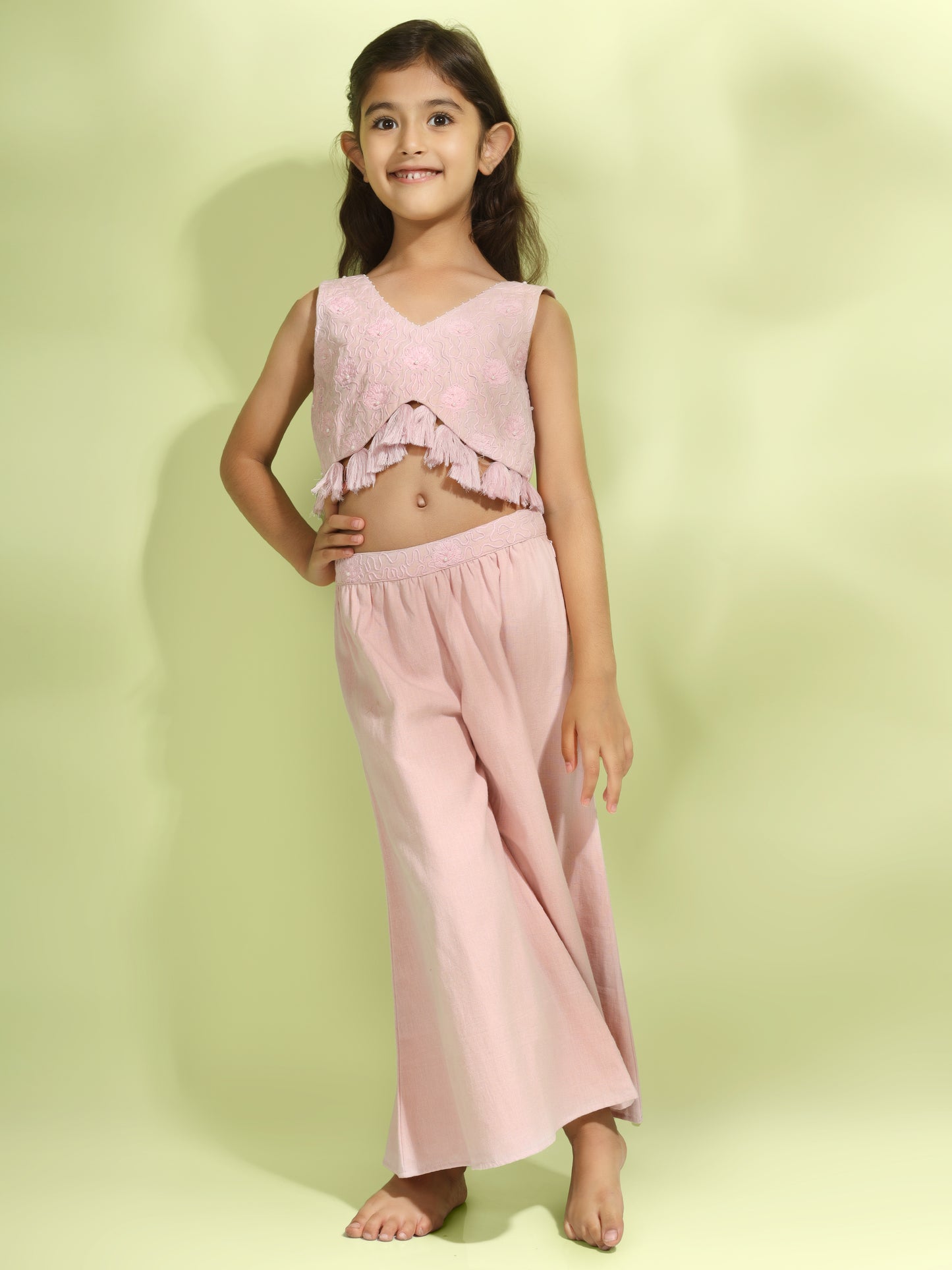 Jiyara Pink Embroidered Co-ord Set