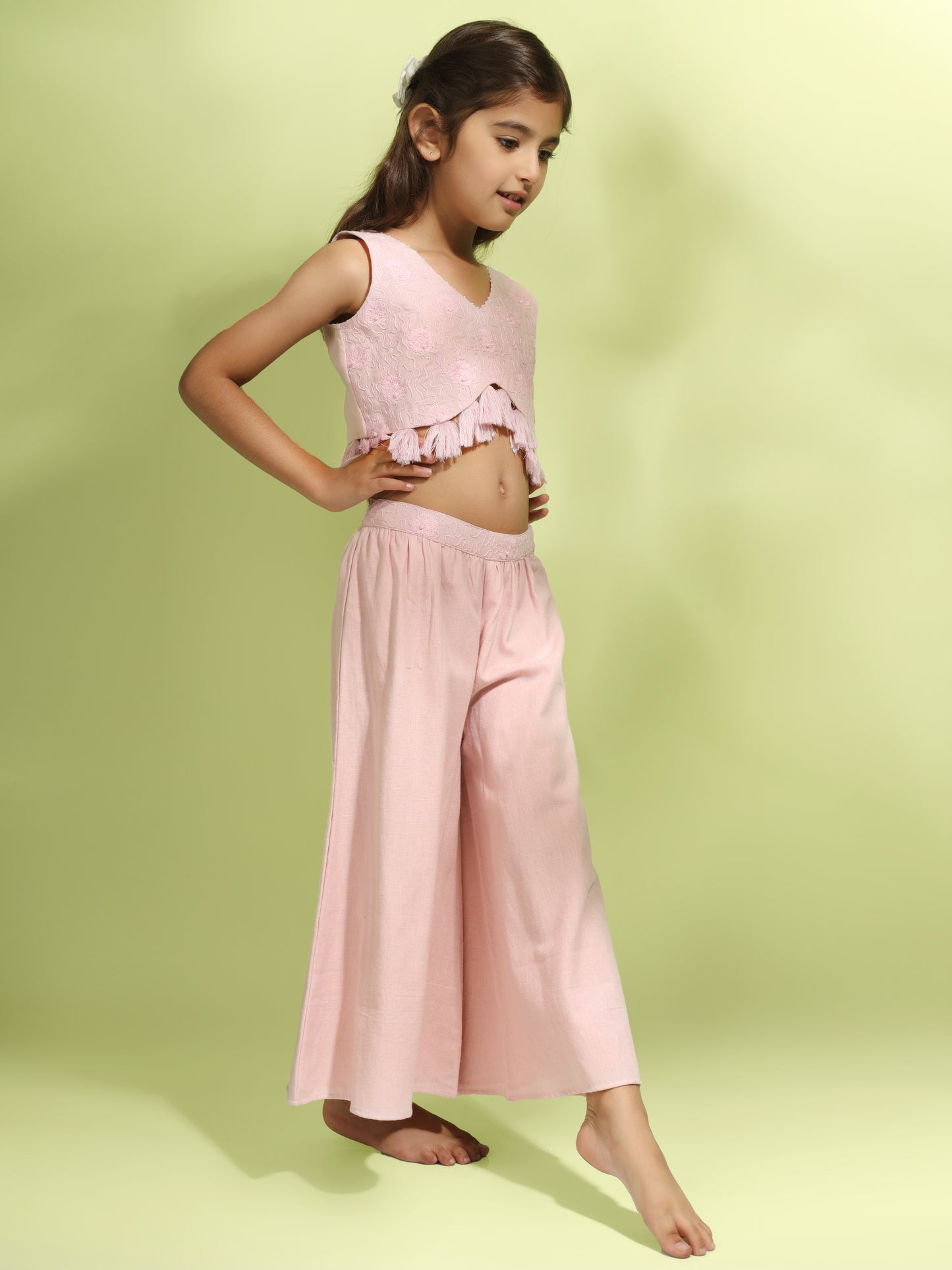 Jiyara Pink Embroidered Co-ord Set