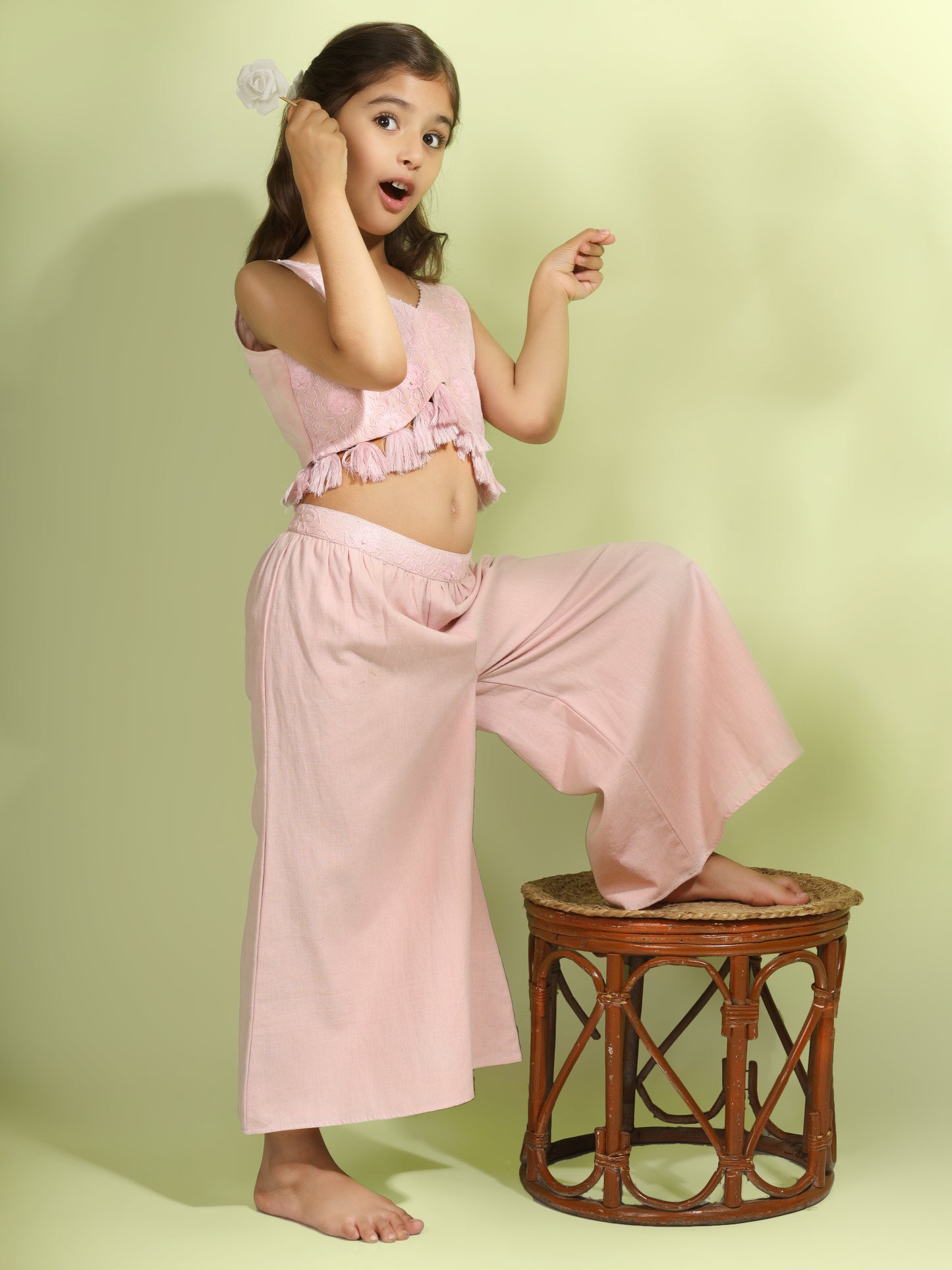 Jiyara Pink Embroidered Co-ord Set
