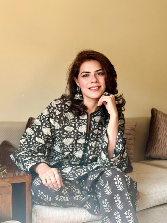 Pure Cotton Hand Block Printed Farshi Kurta Set
