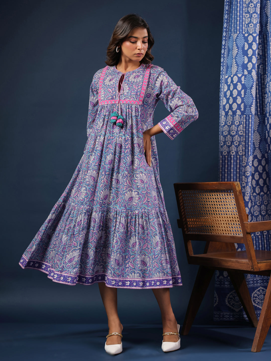 Purple Printed Dress