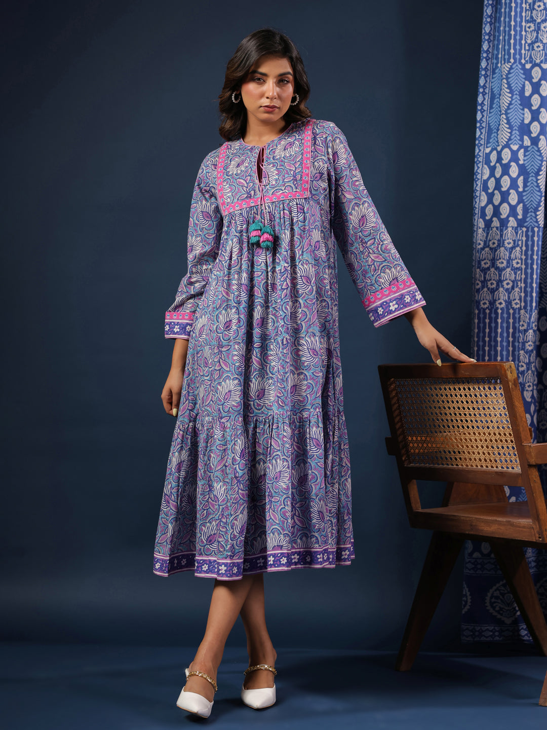 Purple Printed Dress