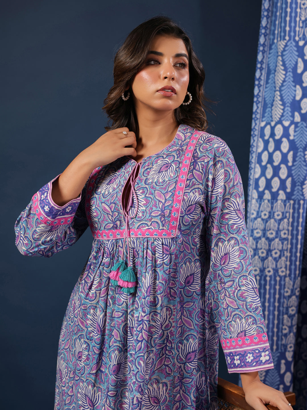 Purple Printed Dress