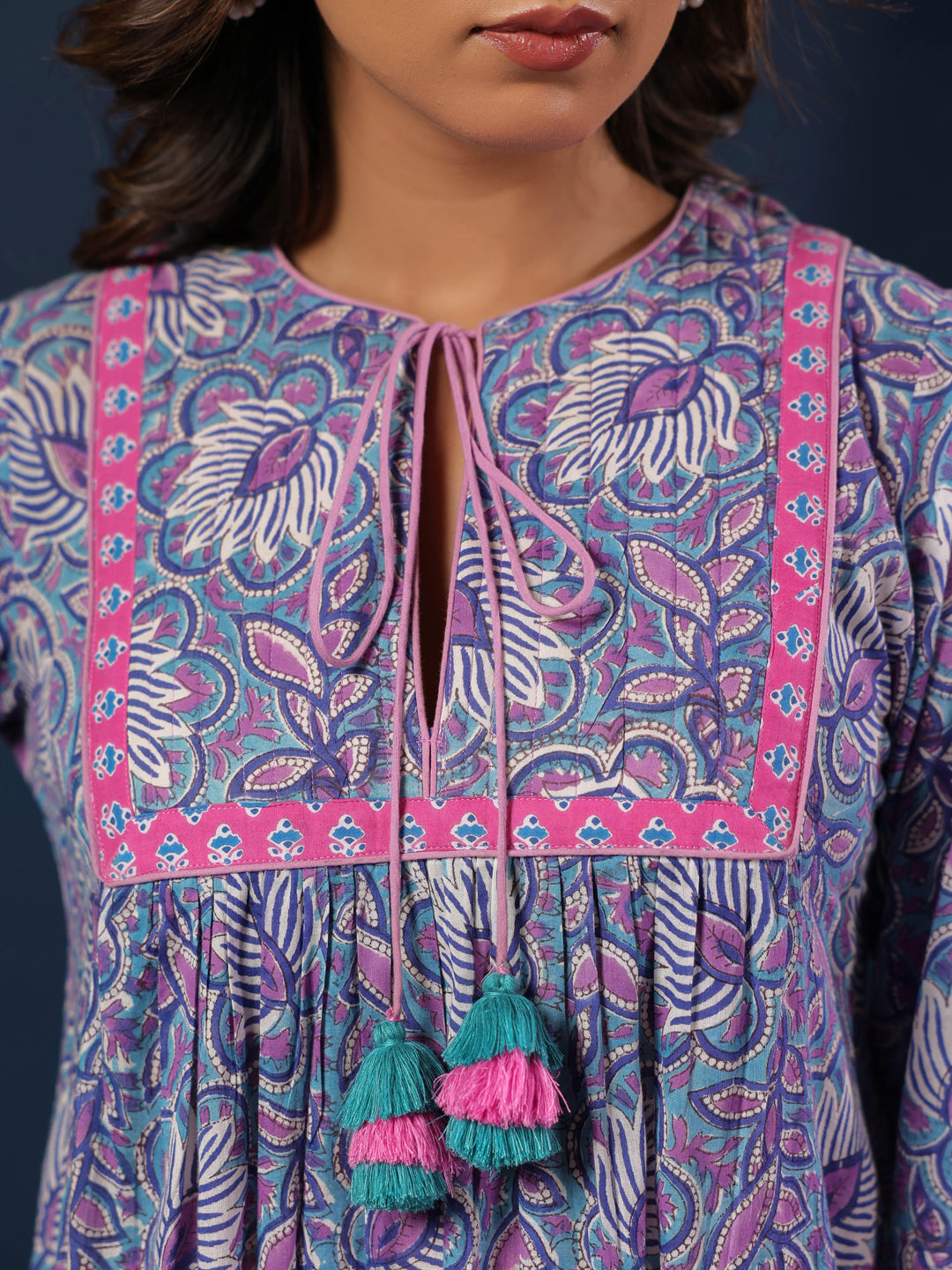 Purple Printed Dress