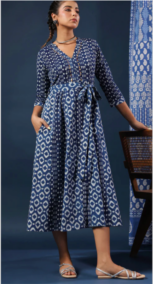 Indigo Cotton Dress