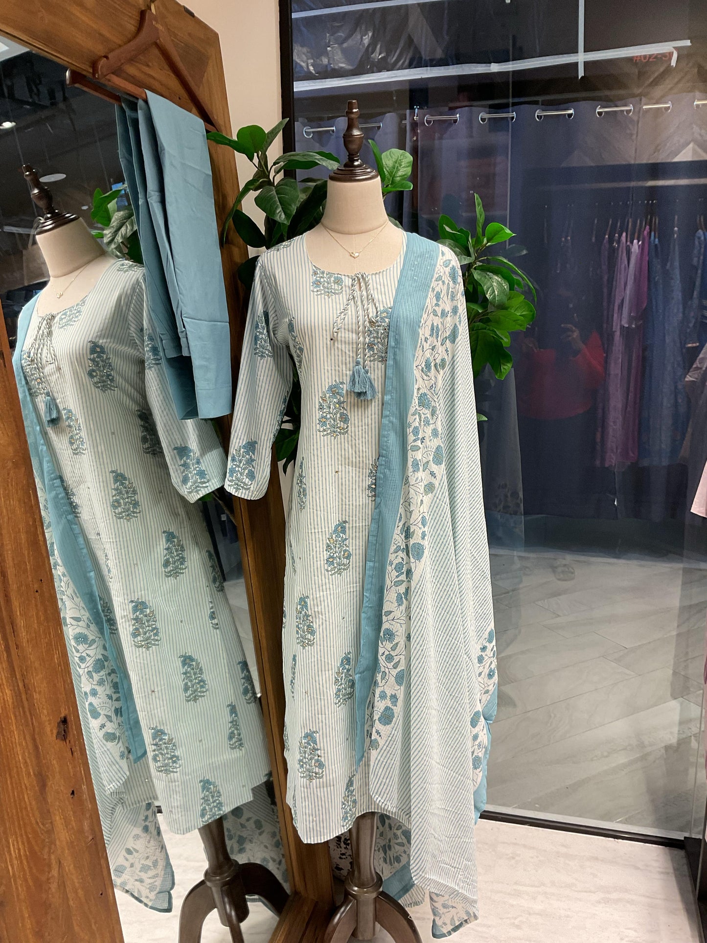 Baby Blue Striped Suit Set