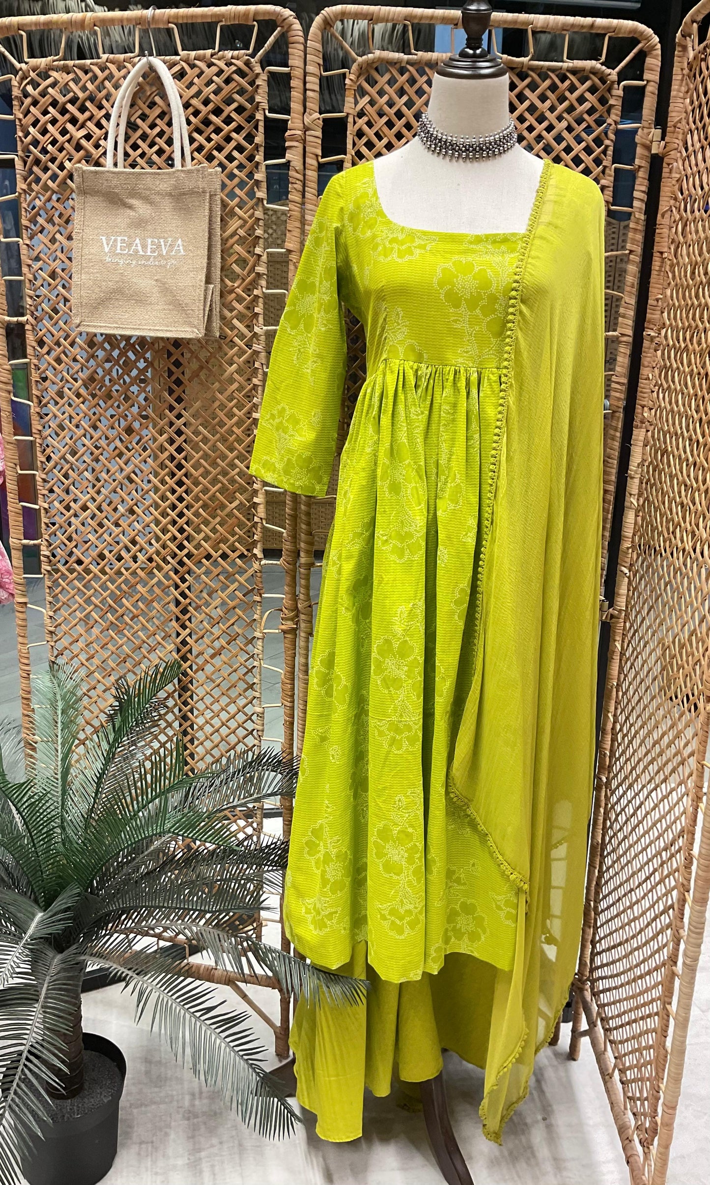 Neon Green Sleeved Nyra Suit