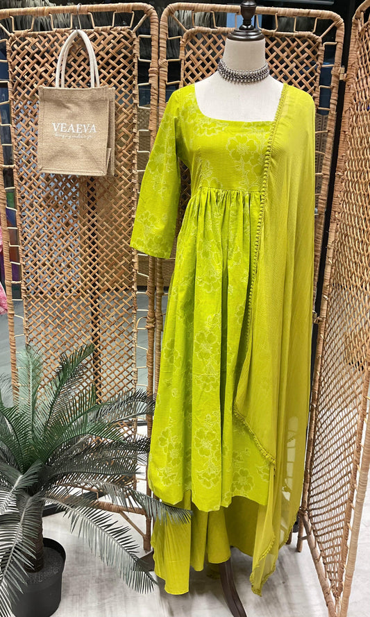 Neon Green Sleeved Nyra Suit