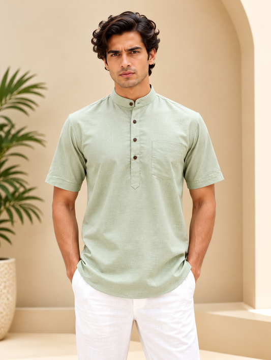 Pale Green Kurta with Pocket